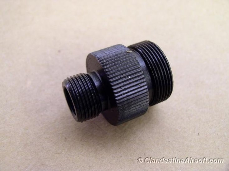 GMT CW 20mm to CCW 14mm Barrel Thread Adapter for Well MB-08 - Click Image to Close