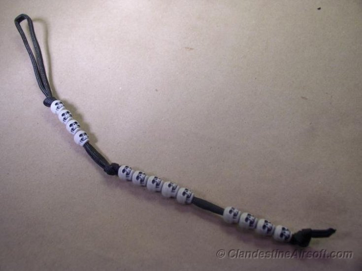 Skull Bead Pace Counter Ranger Beads - White - Click Image to Close